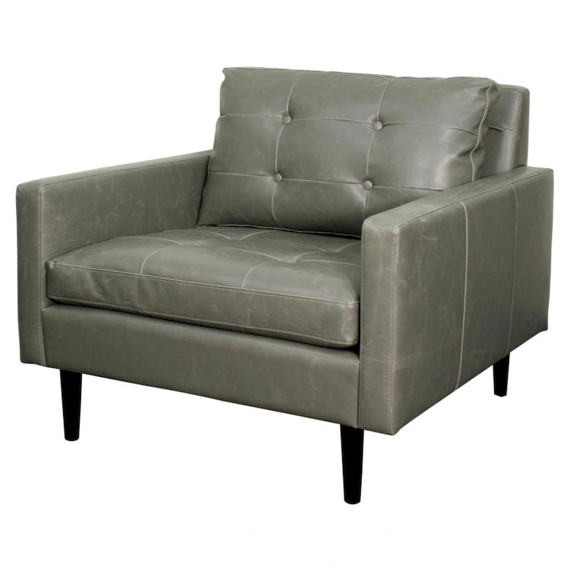 Fauteuil en cuir reconstitué de style Mid-Century Modern