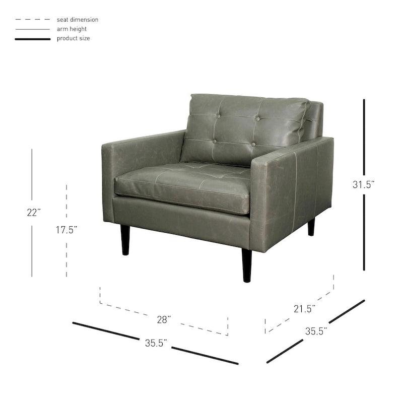 Fauteuil en cuir reconstitué de style Mid-Century Modern