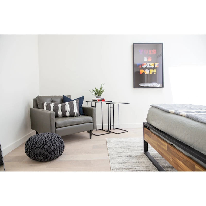 Fauteuil en cuir reconstitué de style Mid-Century Modern