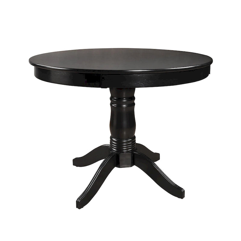 Table à manger ronde à pied central noire – 107 cm de diamètre