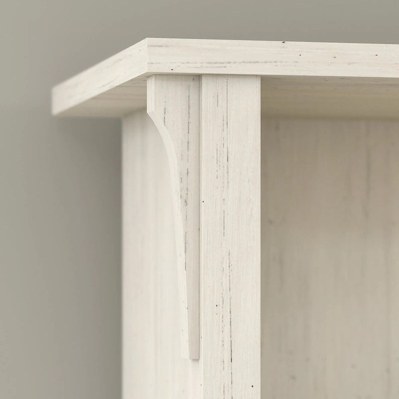 Bureau en L de 152 cm avec huche et classeur latéral blanc