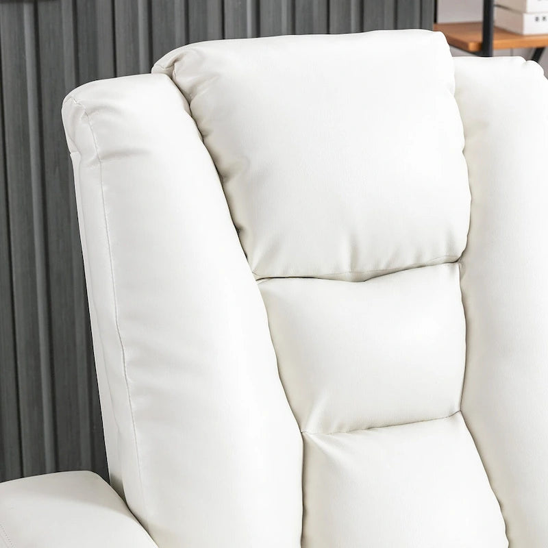Fauteuil inclinable électrique en similicuir avec porte-gobelets et ports USB