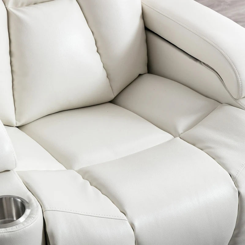 Fauteuil inclinable électrique en similicuir avec porte-gobelets et ports USB