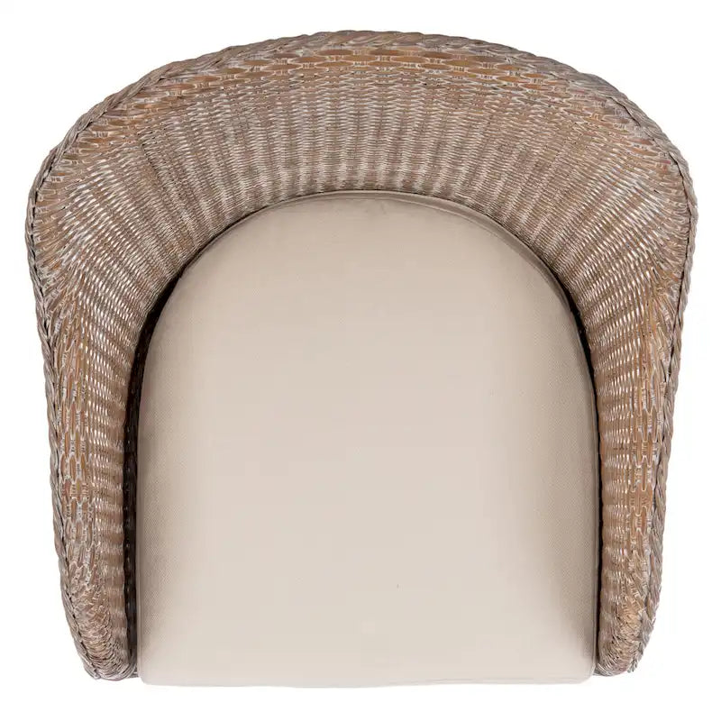 Fauteuil d'appoint en rotin avec coussin – 56 cm (L) x 69 cm (P) x 84 cm (H)