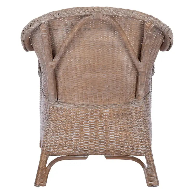 Fauteuil d'appoint en rotin avec coussin – 56 cm (L) x 69 cm (P) x 84 cm (H)