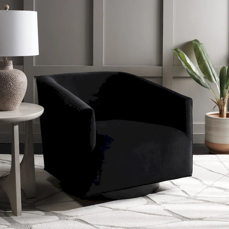 Fauteuil d'appoint pivotant en velours (entièrement assemblé) – 32"L x 33"P x 29"H