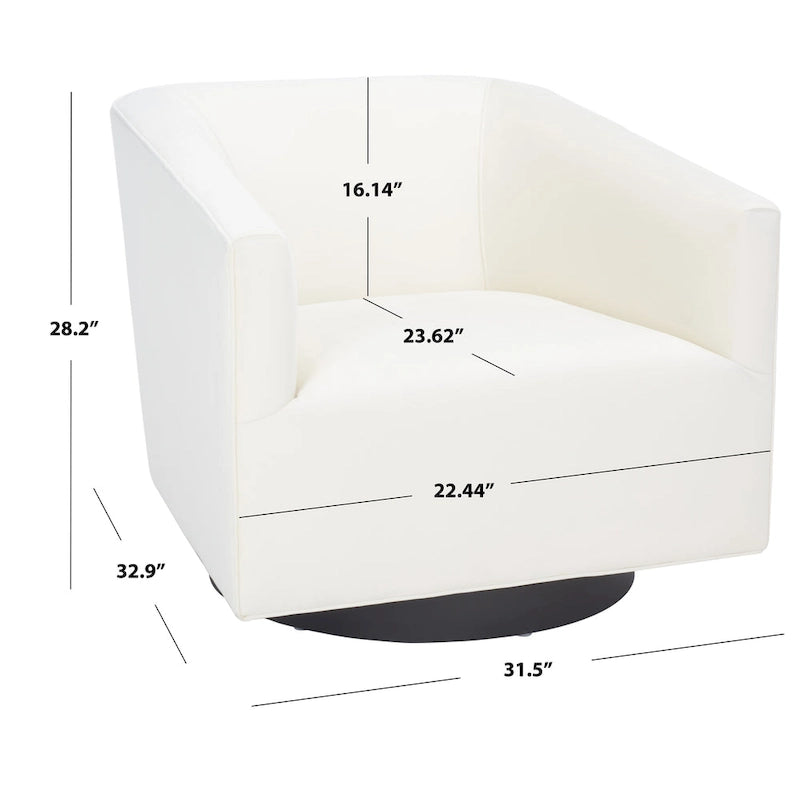 Fauteuil d'appoint pivotant en velours (entièrement assemblé) – 32"L x 33"P x 29"H