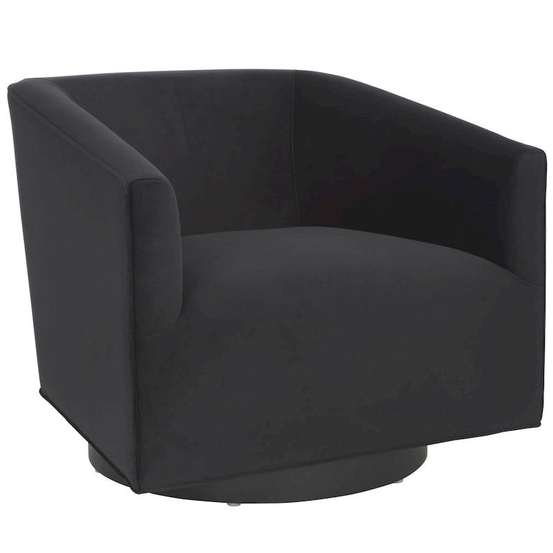 Fauteuil d'appoint pivotant en velours (entièrement assemblé) – 32"L x 33"P x 29"H