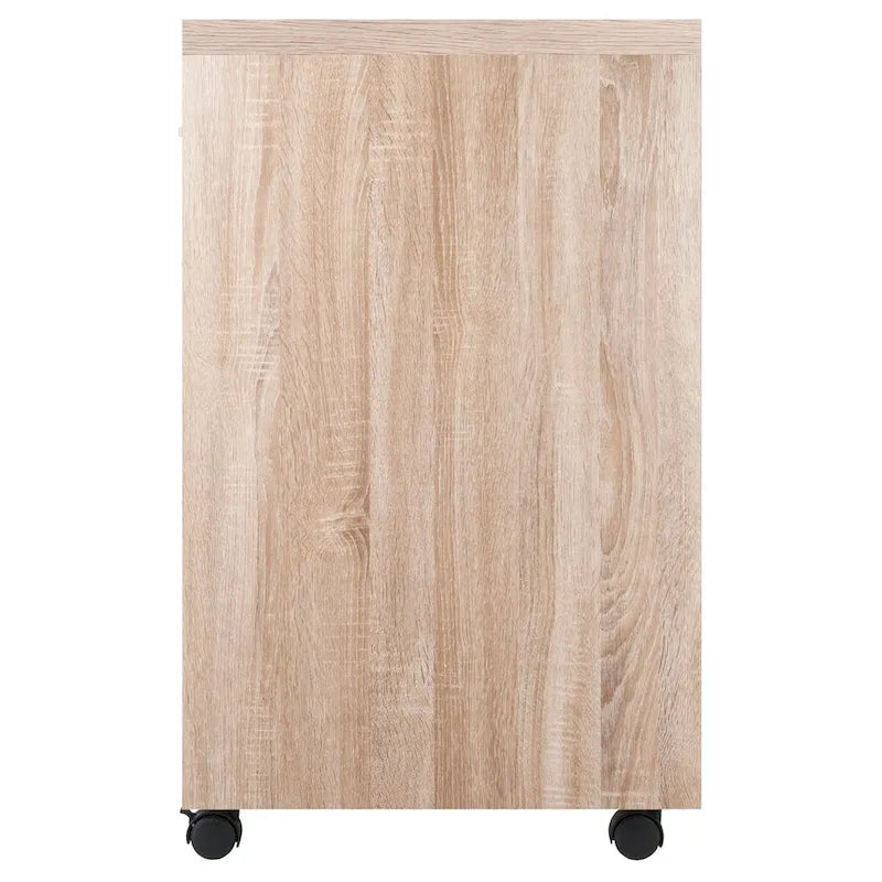 Meuble de rangement avec 1 tiroir, bois recyclé et blanc – 39,9 cm L x 74,3 cm H