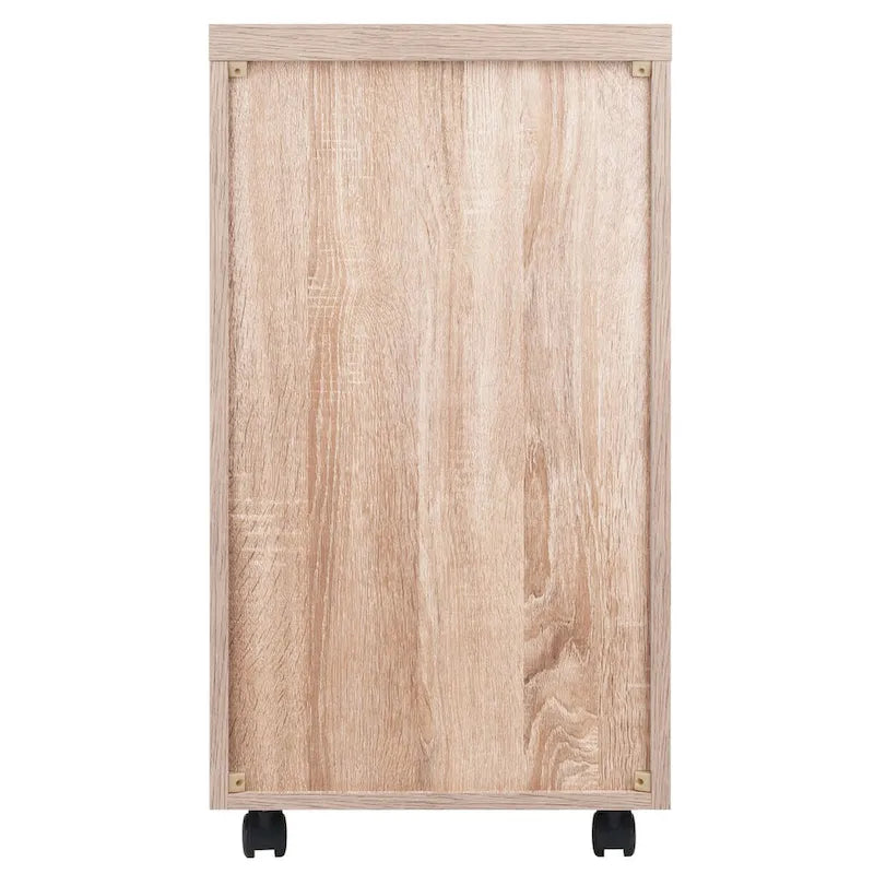 Meuble de rangement avec 1 tiroir, bois recyclé et blanc – 39,9 cm L x 74,3 cm H