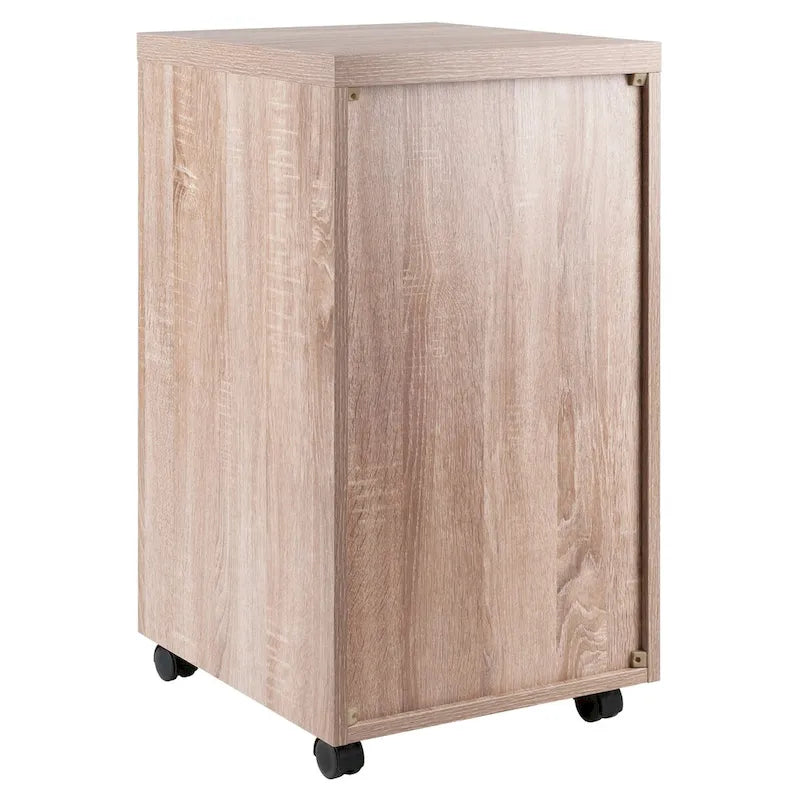 Meuble de rangement avec 1 tiroir, bois recyclé et blanc – 39,9 cm L x 74,3 cm H