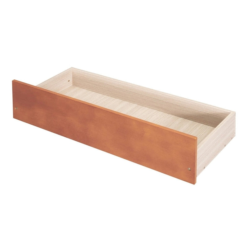 Lit plateforme double en bois avec 4 tiroirs et tête de lit épurée