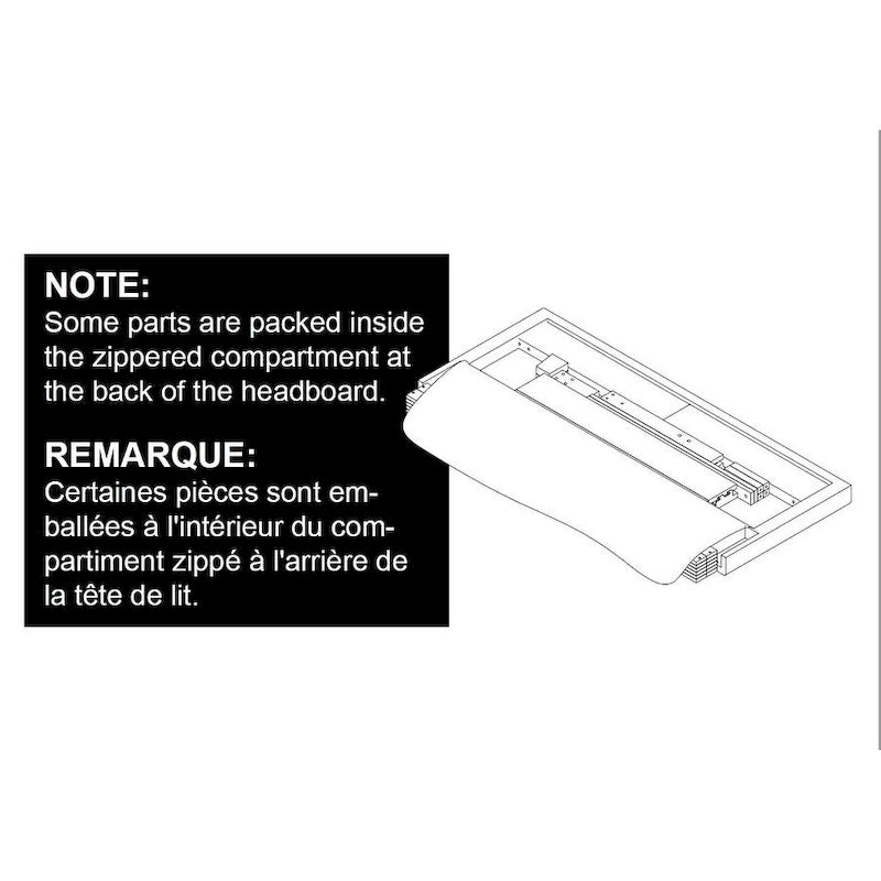 Lit moderne simple avec tête de lit rembourrée, sommier tapissier requis