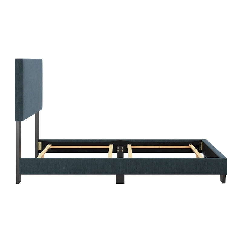 Lit moderne simple avec tête de lit rembourrée, sommier tapissier requis