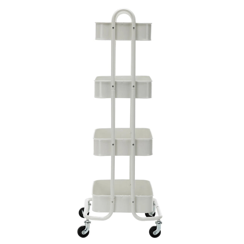 Chariot de rangement à roulettes en métal à 4 niveaux - 45x35x109 cm