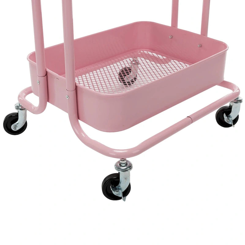 Chariot de rangement à roulettes en métal à 4 niveaux - 45x35x109 cm