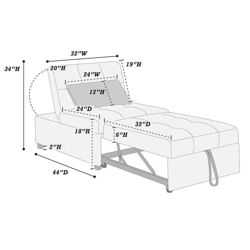 Fauteuil convertible avec lit gigogne