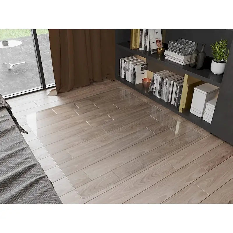 Tapis de chaise de bureau en verre trempé pour plancher de bois franc