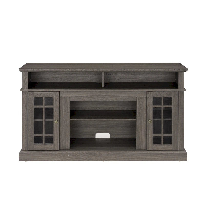 Meuble TV en bois de 58 po avec espace de rangement et découpes pour la gestion des câbles