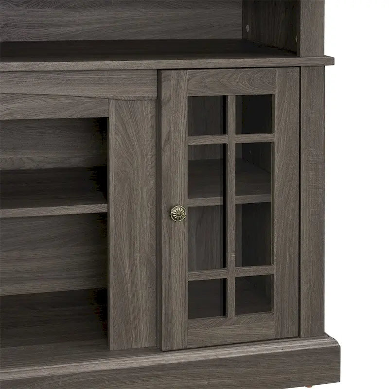 Meuble TV en bois de 58 po avec espace de rangement et découpes pour la gestion des câbles
