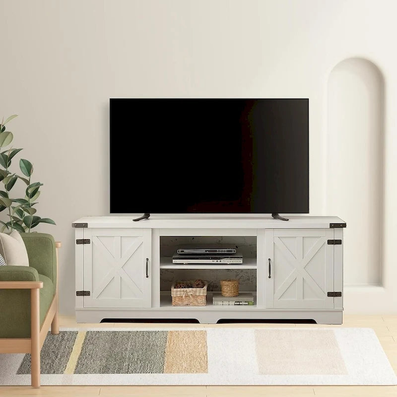 Meuble TV d'inspiration ferme moderne, Console de divertissement façon grange