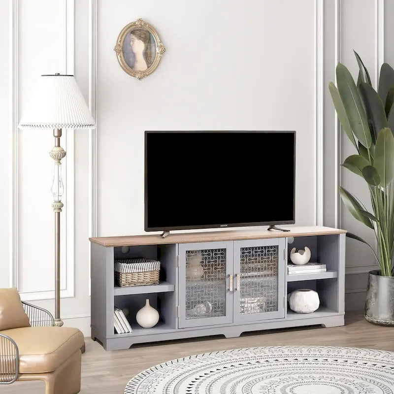 Meuble TV d'inspiration ferme moderne, Console de divertissement façon grange