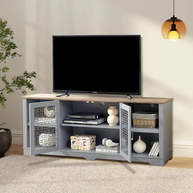 Meuble TV d'inspiration ferme moderne, Console de divertissement façon grange