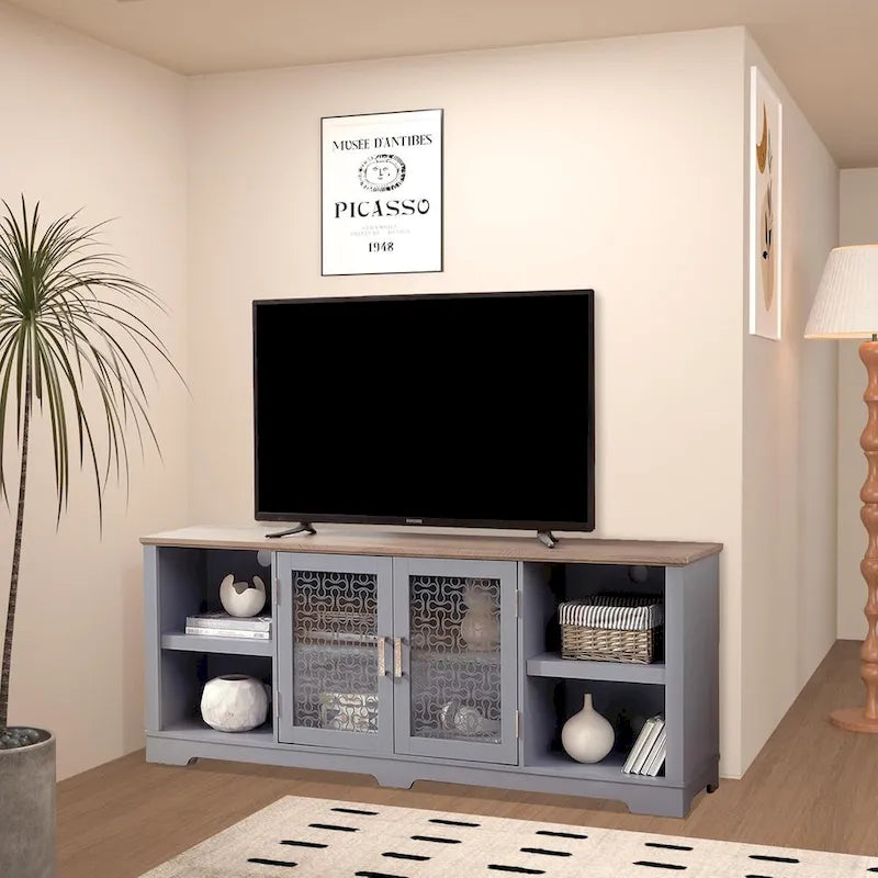 Meuble TV d'inspiration ferme moderne, Console de divertissement façon grange