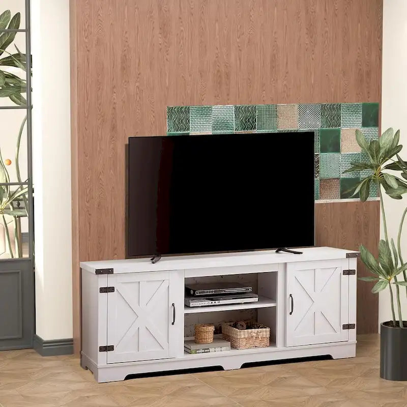 Meuble TV d'inspiration ferme moderne, Console de divertissement façon grange
