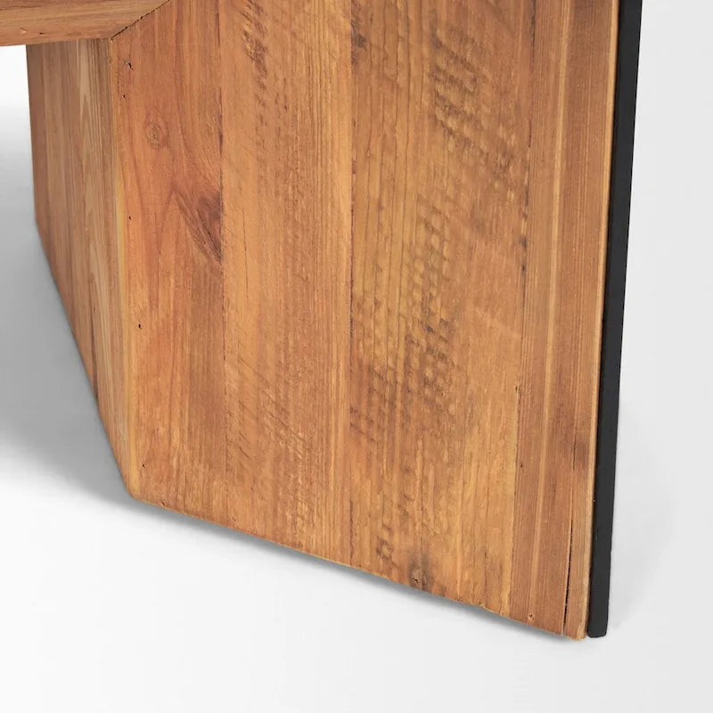 Table basse cascade en bois naturel et chêne noir – 53"L x 30"W x 18"H