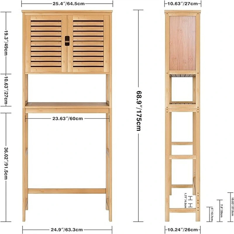 Armoire de rangement de salle de bain au-dessus des toilettes – 64,5 cm (l) x 175 cm (H)