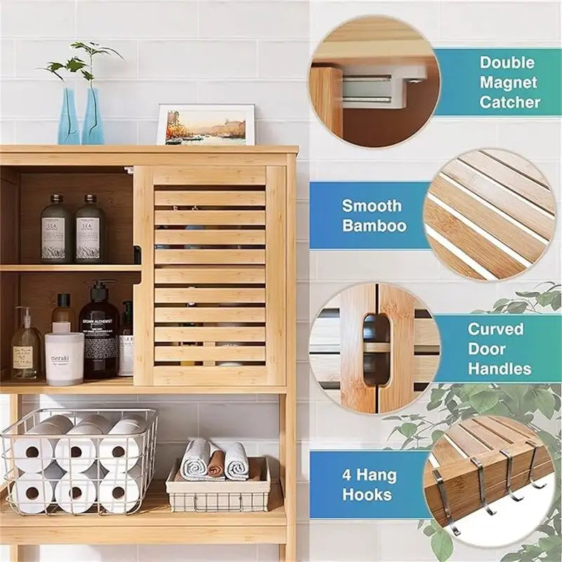 Armoire de rangement de salle de bain au-dessus des toilettes – 64,5 cm (l) x 175 cm (H)