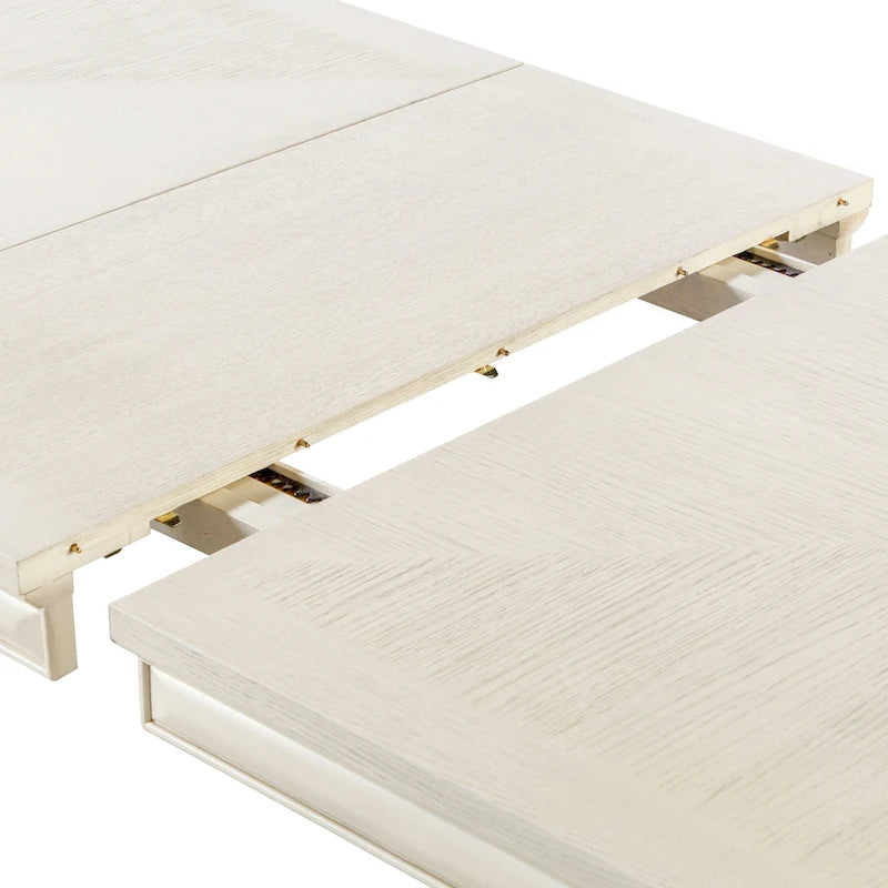 Table à manger extensible moderne en bois de 90 pouces avec rallonge de 18 pouces