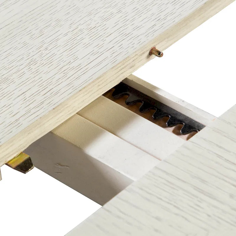 Table à manger extensible moderne en bois de 90 pouces avec rallonge de 18 pouces